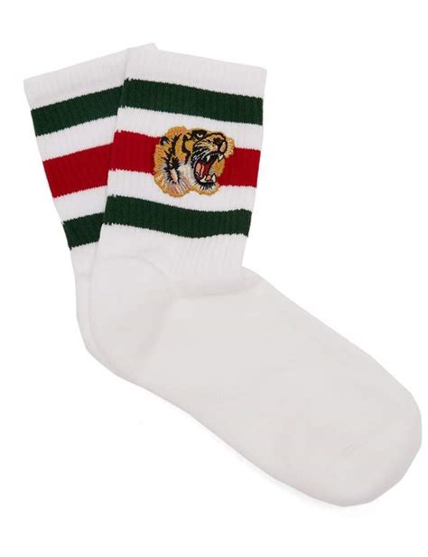 gucci tiger embroidered socks